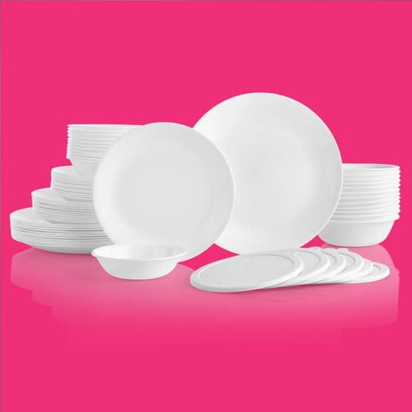 Corelle Winter Frost White 66-Piece Glass Dinnerware Set (Service for 12)