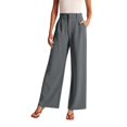 thumbnail image 1 of Kcodviy Pantalon à Jambe Grand pour Femmes Pantalon Rayé pour Femmes Décontracté pour Femmes Travail Affaires Pantalon Décontracté pour Femmes pour le Travail Décontracté Taille Haute Robe à Cordon Pantalon Décontracté Femmes Pantalon Fluide Pantalon de Bureau, 1 of 5