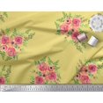 thumbnail image 2 of Soimoi Yellow Silk Fabric Flower Floral Print Fabric By Yard 44 Inch Wide, 2 of 3
