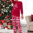 thumbnail image 4 of Ensemble de Pyjamas Familiaux 2 Pcs Imprimé Arbre Style Noël Tenue de Nuit, 4 of 9