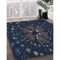 thumbnail image 2 of Ahgly Company Tapis d'Intérieur à Motif Rectangle Bleu, 5' x 7', 2 of 6