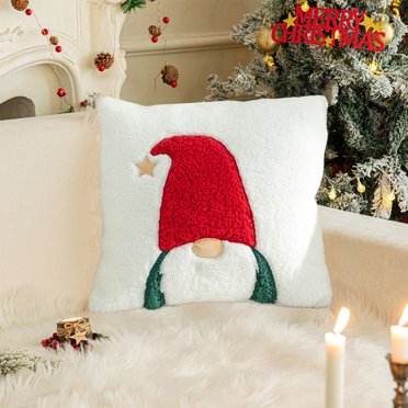 TopLLC Décorations de Noël, Ornements de Noël, Cadeaux de Noël Coussin de Noël en Velours Brodé Housse de Coussin Père Noël Brodé Coussin Décoratif de Vacances Housse de Coussin
