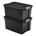 thumbnail image 4 of Sterilite 6-Pack 19 Gallon Stacker Tote, Rugged Plastic Storage Bins, Black, 4 of 8