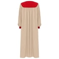 thumbnail image 4 of iefiel Womens Color Block Choir Robe Minister Pastor Robe Puff Sleeves Split Zipper Front Gown Graduation Gown Khaki XS, 4 of 5