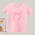 thumbnail image 2 of T-Shirt Confortable à Manches Courtes Décontracté pour Fille HVOBBTY, Haut à Manches Courtes à Col Rond Imprimé de Lettres Décontracté pour Filles Rose, 3 Ans, 2 of 3