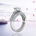 thumbnail image 3 of Square  Couple Ring Set Two Ladies Pair Ring Alloy Square Zirconia Ring Wedding Ring, 3 of 5