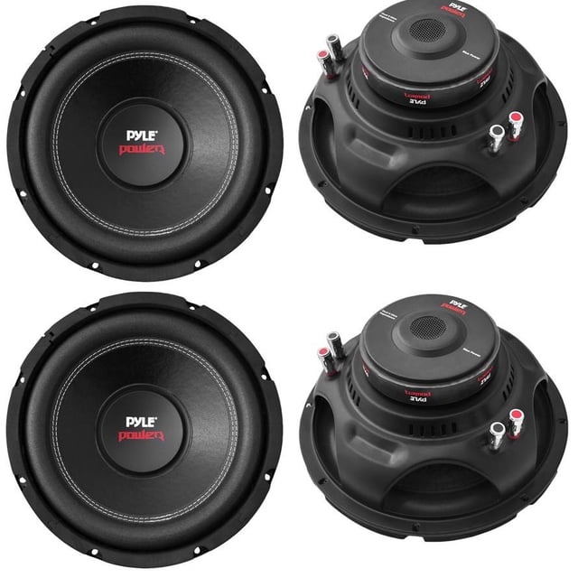 Pyle PLPW10D Power 10 Pouces 1000W 4 Ohm Audio de Voiture DVC Subwoofer Haut-Parleur (4 Pack)
