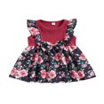 thumbnail image 1 of Girls Spring A-line Dress  Sleeveless Bow Front Floral Print Dress, 1 of 9