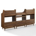 thumbnail image 3 of Crosley Furniture Liam 3-Piece Wood Record Player Stand And Storage Set - Walnut, 3 of 14