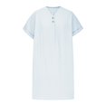 thumbnail image 4 of hotojiny Robes en Coton et Lin pour Femmes 2025 Amples à Boutons Col en V Robe T-Shirt Décontractée Unie à Manches Courtes Roulées Robes Mini de Plage, 4 of 7