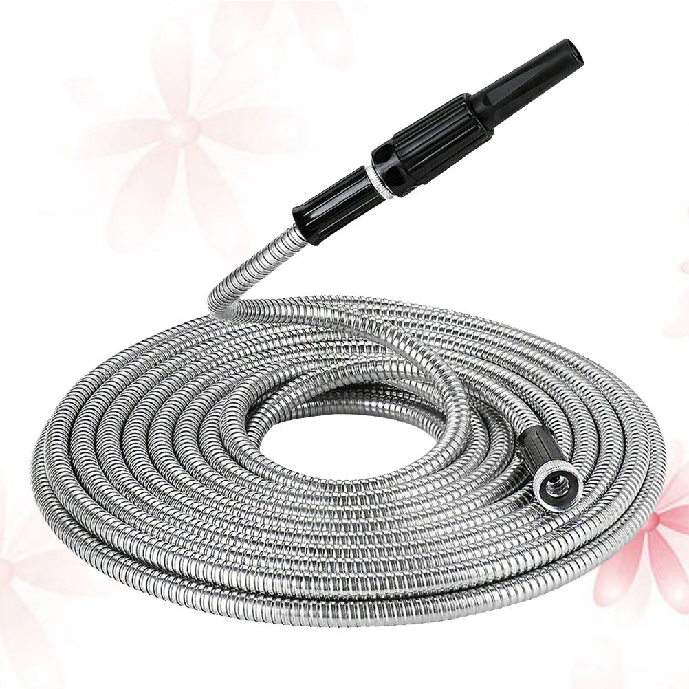 TAILTOSS Stainless Steel Garden Hose Silver Kink Resistance 1Pack for Yard Work