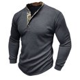 thumbnail image 4 of RKSTN Mens Sweatshirt knit Beefy Muscle Basic Solid Pure Color Shirts Long Sleeve V Neck Blouse Tops with Buttons, 4 of 7