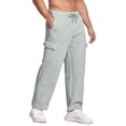 thumbnail image 1 of Mefallenssiah Casual Men'S Multi-Pocket Lace-Up Solid Color Sweatpants Full Length Pants, 1 of 5