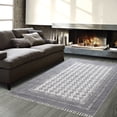 thumbnail image 2 of Casavani Gray Cotton Hand Block Printed Rug Square Dining Room Carpet Large Area Rug 12x12 feet, 2 of 6