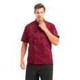 thumbnail image 3 of TOPTIE Veste de Chef Unisexe à Manches Courtes, Rouge, 3 of 8