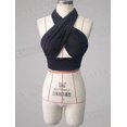 thumbnail image 2 of Femmes Sexy Gilet Licou Creux Sangle Croisée Cou Suspendu Dos Nu Crop Tops, 2 of 6