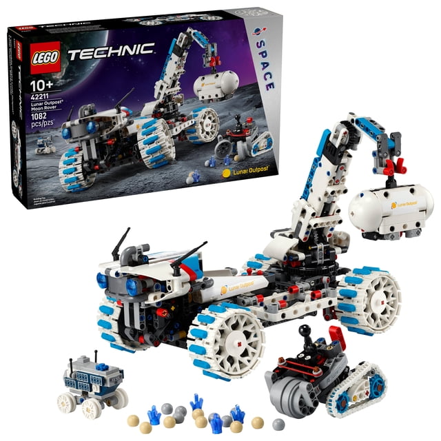LEGO Technic Avant-Poste Lunaire Rover Lune Véhicule Spatial Jouet de Construction pour Enfants 10+ Comprenant un Rover Lunaire Tout-Terrain Multicolore avec suspension à Bascule, Direction à 4 Roues, Panneaux Solaires Déployables, et un Bras Rotatif Tenant un Contenant Cylindrique, plus un Rover Minier avec une Pelle et un Rover MAPP, Idéal pour l'Apprentissage STIM et le Jeu Ou l'Exposition d'Exploration Spatiale.