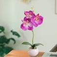 thumbnail image 2 of WRKEKC Clearance Fake Flowers Small Round Pot Phalaenopsis Three Flowers Bonsai Simulation Flower Arrangement Green Plant Simulation Potted Plants, 2 of 6