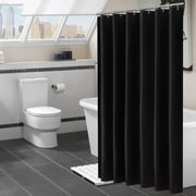 Dvkptbk Extra Long Black Shower Curtain, Cloth Bathroom Shower Curtain Heavy Duty, Waterproof Shower Curtains for Bathroom, Large Hotel Bath Curtain Set with Grommets & Hooks, 71"x71"