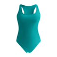 thumbnail image 3 of Women's Athletic Racerback Swimsuit - Color Block Boyleg Bathing Suit - Removable Padding - Nylon/Spandex - S-XXL - Lap Swimming, 3 of 4