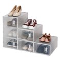 thumbnail image 1 of Ktaxon 6 PCS DIY Multipurpose Shoe Storage Boxes and Bins Container Toy Boxes Organizer White with Clear Lid for Closet Entryway Kitchen Home, Foldable Stackable, Soft Plastic, 1 of 10
