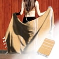 thumbnail image 1 of Serviette de Plage Turque Pure Anti-Sable à Pompons pour Adultes - Châle Extérieur Idéal, Serviette de Sauna Rayée pour Confort et Polyvalence, 1 of 6