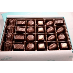 Andy Anand Sugar Truffes de chocolat noir Vegan, boîte-cadeau de luxe gastronomique, laiterie & Sans soya, vous ne croirez pas que c'est diabétique amical, sucré avec Stevia - 24 Pc