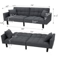 thumbnail image 3 of AVAWING 74" Modern Convertible Futon Sofa Bed, Linen Tufted Upholstered Accent Couch, Adult, Grey, 3 of 8