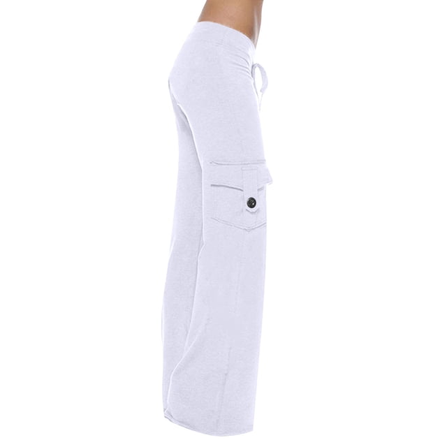 AherBiu Pantalon de Yoga Grande Taille pour Femmes Jambe Droite Taille Basse Extensible Confortable Pantalon de Détente
