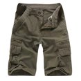 thumbnail image 3 of Birdeem Men Casual Solid Fashion Zipper Button Pockets Cropped Cargo Shorts, 3 of 9