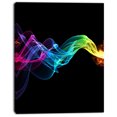 thumbnail image 2 of Abstract Ribbon Waves on Black - Abstract Canvas Wall Art Print, 2 of 3