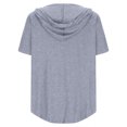 thumbnail image 4 of Timegard Hauts pour Femmes Col en V Manches Courtes Chandails à Capuchon à Cordon Chandail T-Shirt Confortable d'Été Tunique Décontractée, 4 of 5