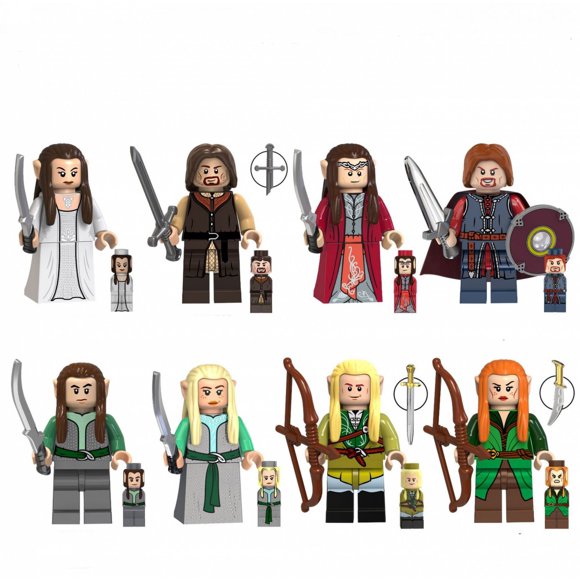 8 Pc Lord Of The Rings Puzzle Building Block Toy, 4.5cm, Compatible With Other Building Blocks, Gift For Boys-HAPDEN