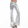 thumbnail image 4 of Pantalon à Taille Élastique pour Femmes Pantalon Évasé Style Boîte de Nuit pour Femmes Pantalon Moulant Micro Extensible Multicolore Pantalon Taille Haute pour Femmes Pantalon pour Femmes à Taille Élastique, 4 of 4