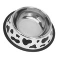 thumbnail image 3 of Stainless Steel Dog And Cat Bowl, Pet Dog Feeder Bowl Cute Shatterproof Round Cow Pattern  For Puppies For Wet Food For Small Dogs, 3 of 9