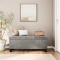 thumbnail image 2 of Riverbay Furniture Transitional Microfiber Shoe Storage Ottoman in Gray, 2 of 15