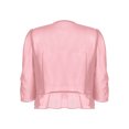 thumbnail image 4 of Women's Half Sleeve Ruffle Sheer Shrug Bolero Cardigan Summer Open Front Chiffon Blouses Tops Pink M, 4 of 6
