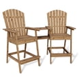 thumbnail image 2 of GloryStar Outdoor Tall Adirondack Chairs Set of 2 HDPE, Paio Adirondack Barstools with Connecting Tray, Recycled Poly Patio High Adirondack Chairs for Deck, Backyard, Balcony, 2 of 8