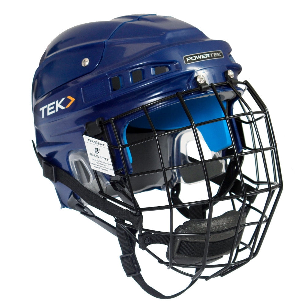 Powertek V3.0 Casque de Hockey Senior avec Cage &ndash; SR-M/bleu Marine