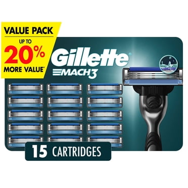 Gillette Mach3 Recharges de Lames de Rasoir Cartouches de Rasoir, Recharges de Rasoir pour Hommes avec Bande Lubrifiante, Lames de Rasoir à 3 Lames pour un Rasage de Près