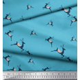 thumbnail image 2 of Soimoi Blue Rayon Fabric Reindeer Animal Decor Fabric Printed Yard 56 Inch Wide, 2 of 3