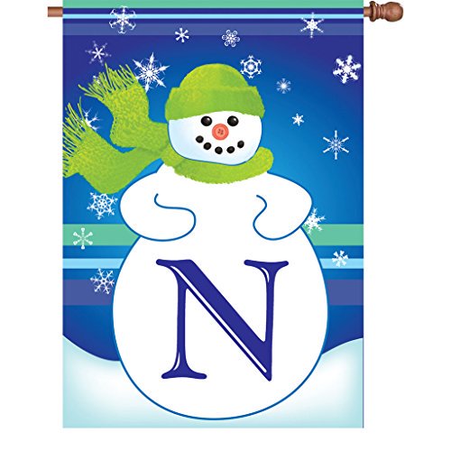 Premier Kites 52014 Drapeau de Maison Monogramme d'Hiver, Lettre N, 28 Pouces