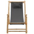 thumbnail image 2 of vidaXL Deck Chair Bamboo and Canvas Dark Grey, 2 of 5