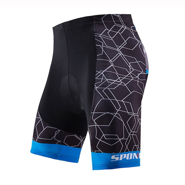 Men's Bike Shorts 4D Padded Mountain Riding Breathable Cycling Tights Quick-dry Printing Half Pants Blue XXL
