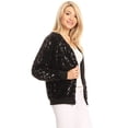 thumbnail image 4 of Veste à Paillettes pour Femmes à Manches Longues avec Fermeture Éclair Frontale et Poignets Côtelés, 4 of 5