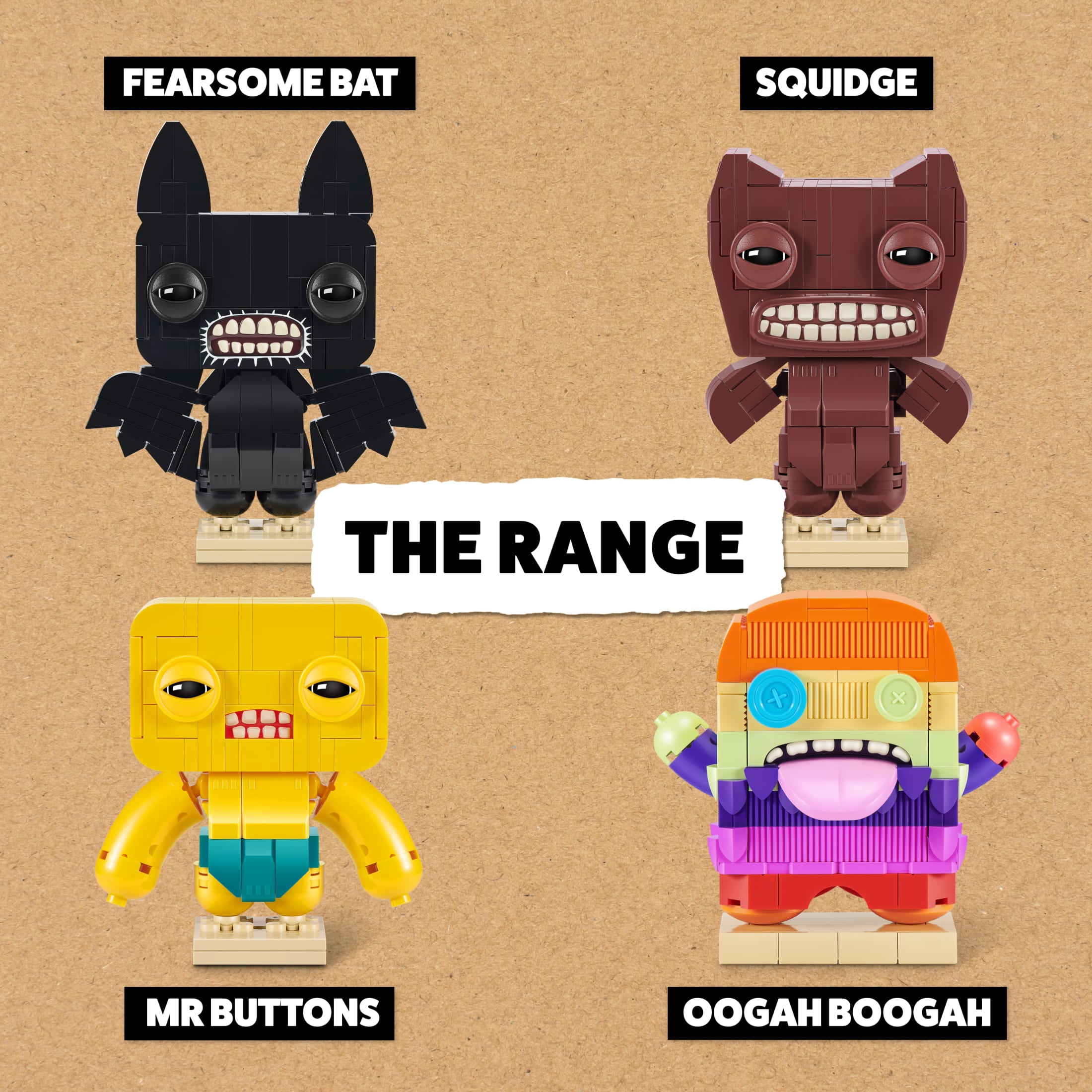 Collection MAX BUILD MORE Premium Fugglers (Squidge) de ZURU - Jeu de briques de construction en plastique pour enfants de 8 ans et plus