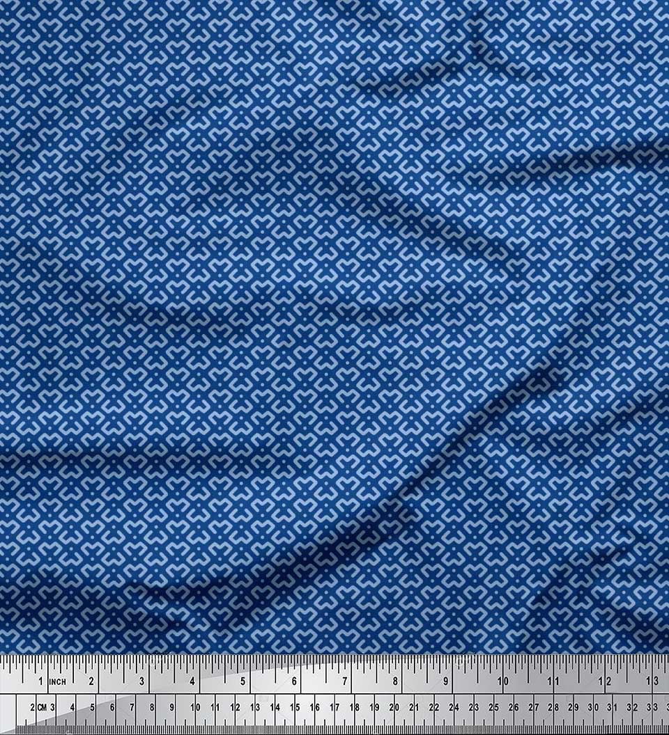 Soimoi Cotton Poplin Fabric Dot & Geometric Small Print Fabric by The Yard 56 Inch Wide