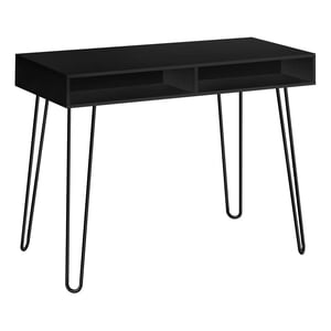 Monarch Specialties Bureau d'ordinateur, Bureau à la maison, Ordinateur portable, Gauche, Installation droite, Tiroirs de rangement, 40"l, Travail, Métal, Stratifié, Noir, Contemporain, Moderne