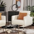 thumbnail image 3 of Costway Modern Upholstered Accent Chair Single Sofa Armchair Living Room Funiture White, 3 of 10