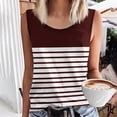 thumbnail image 2 of UPPADA Débardeur Décontracté pour Femme Grande Taille Col Rond T-Shirt Basique Fluide Sans Manches pour l'Été Vacances Brun,3TG, 2 of 4
